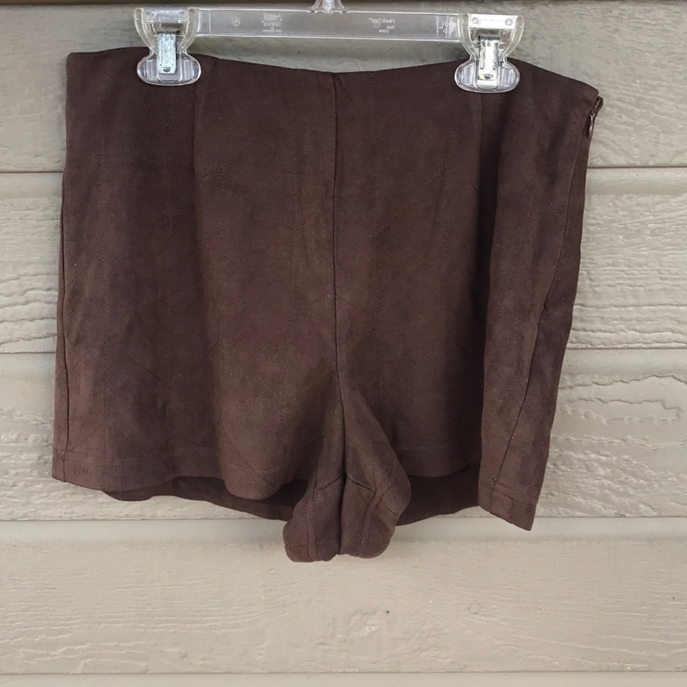 High wasted suede brown booty shorts.